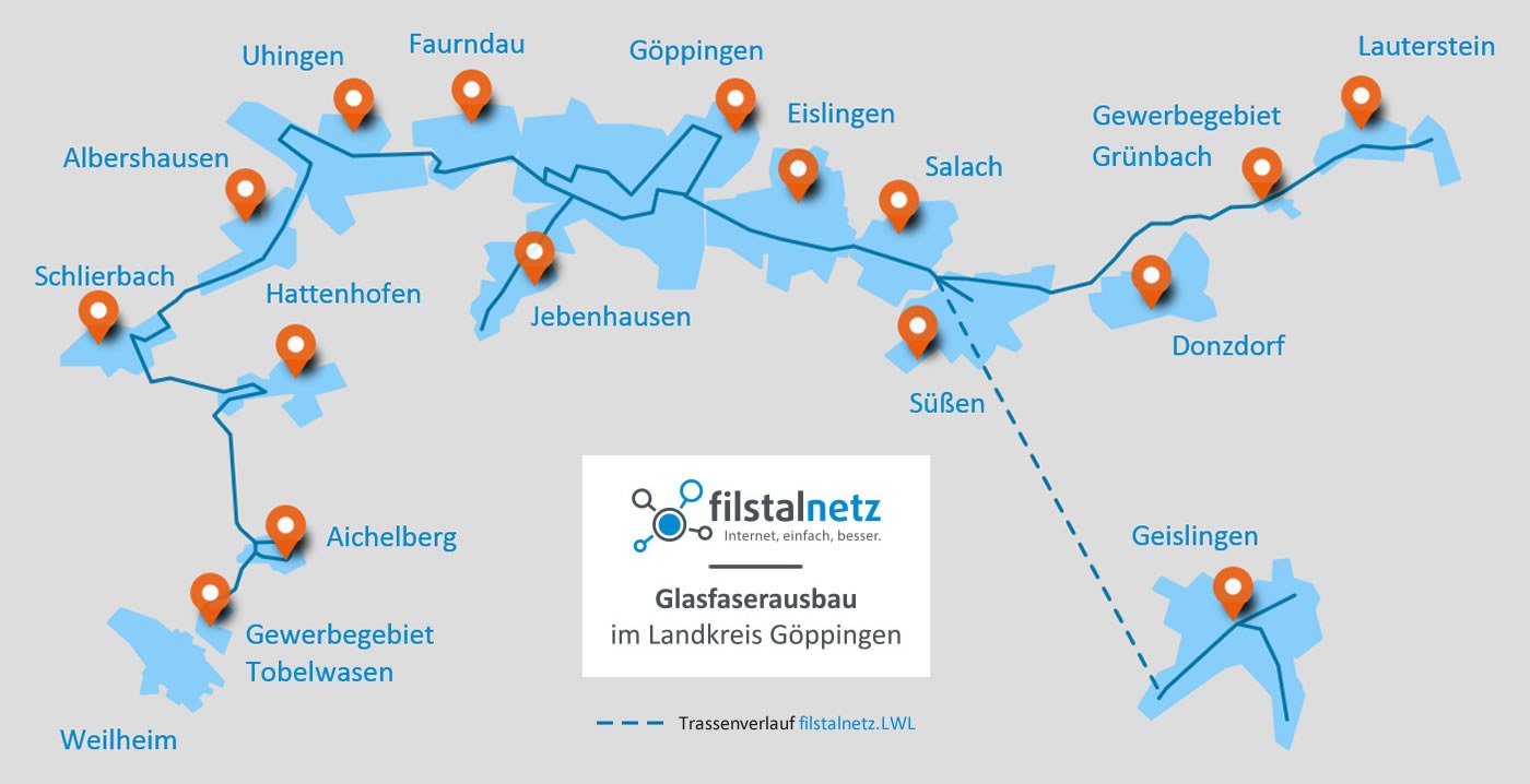 Glasfaserausbau in Donzdorf durch die Deutsche Glasfaser